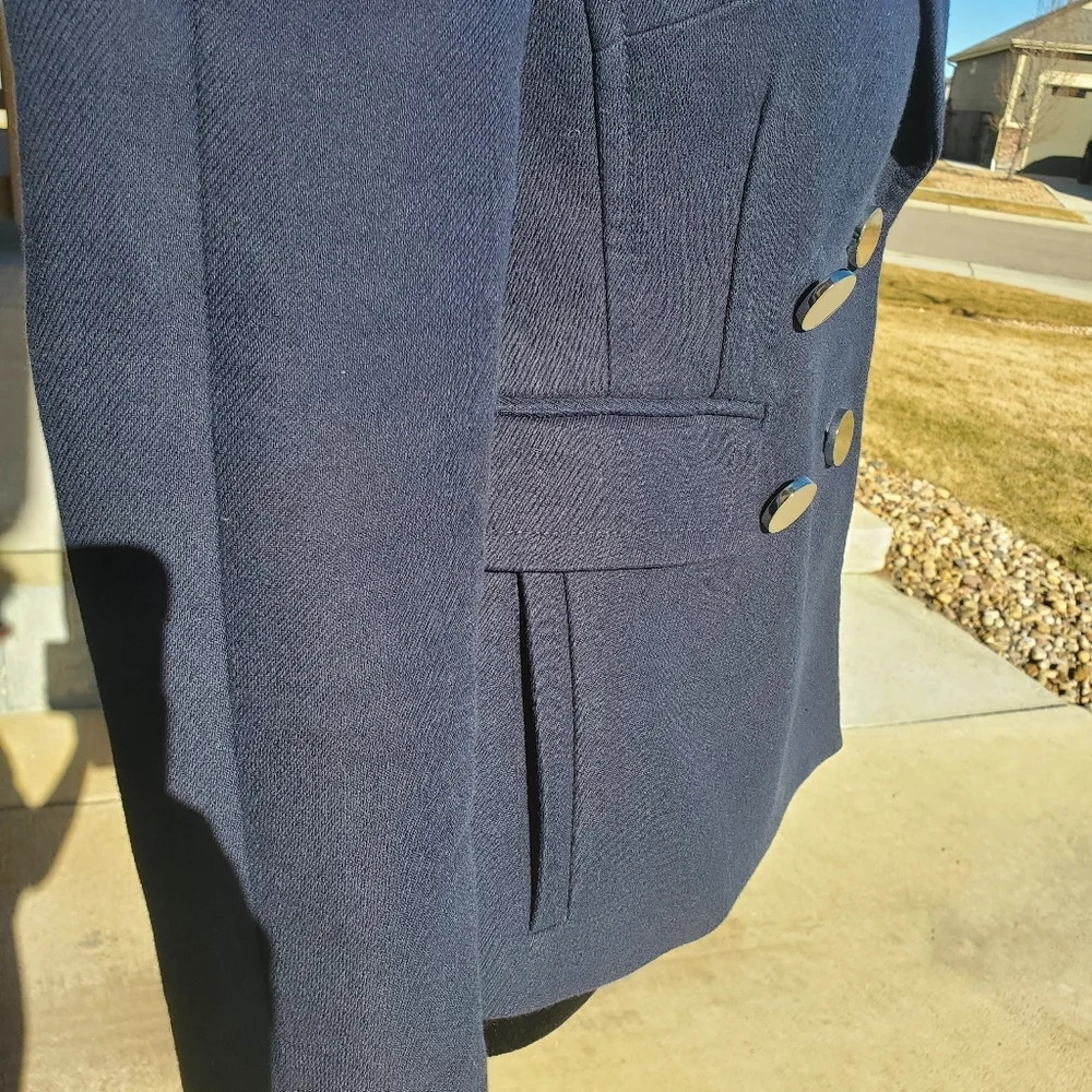 Banana Republic Navy Blue Women's Pea Coat Size XS Double Breasted Cropped - Picture 10 of 16